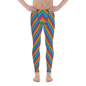Men's rainbow stripe leggings, Meggings