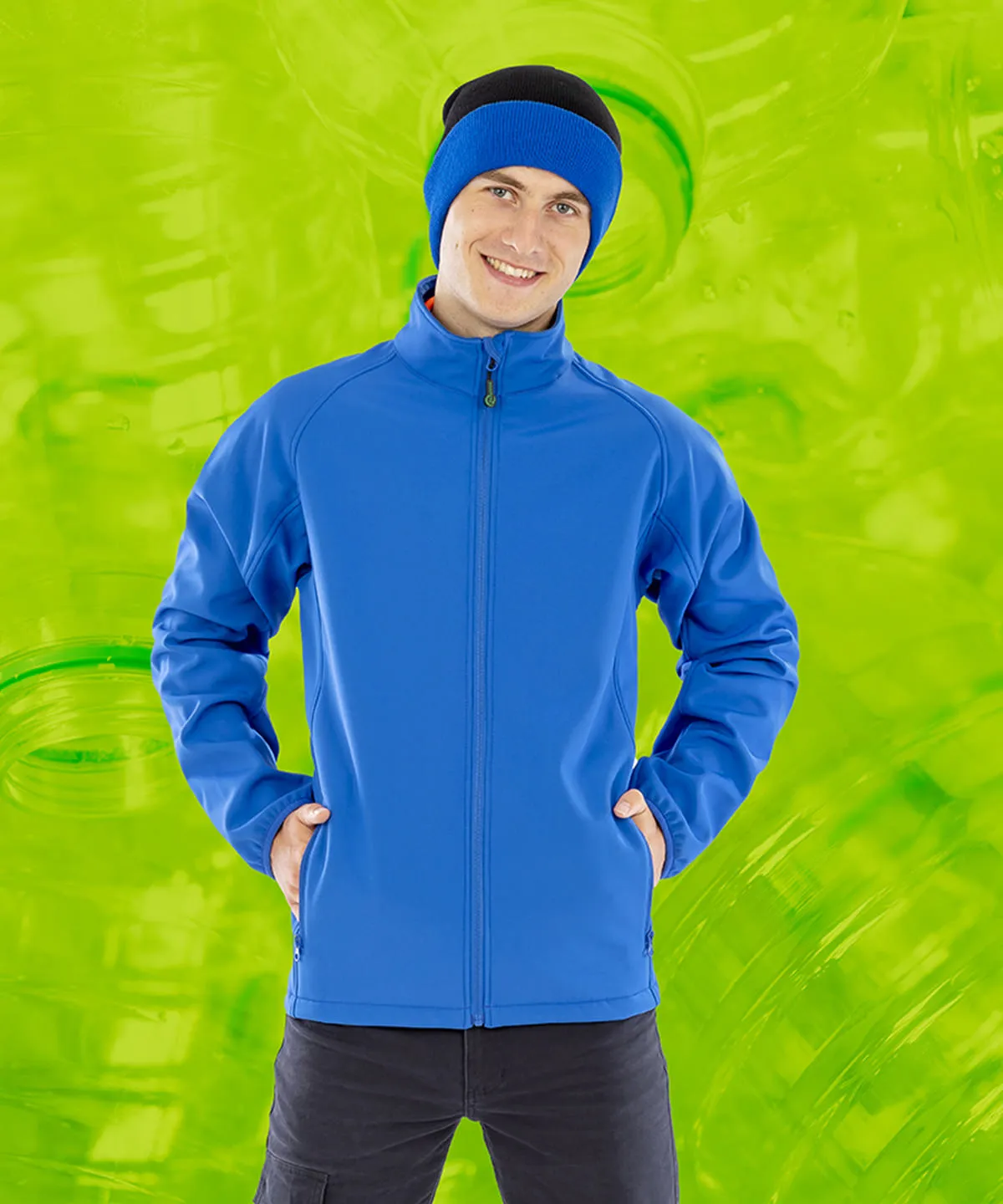 Mens recycled 2-layer printable softshell jacket | Workguard Grey