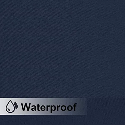 MetDeals - Waterproof & Sun Blockage Top & Bottom SS Eyelet Design Windproof Blackout Outdoor Curtains (Navy Blue, 4.5 X 4.5 Feet, Polyester), Pack of 2