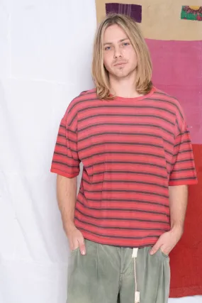 Model T. Hemp Stripes Sunfaded Dye Red