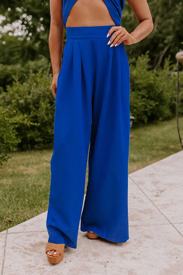 Nearly Famous High Waist Pants In Royal Blue