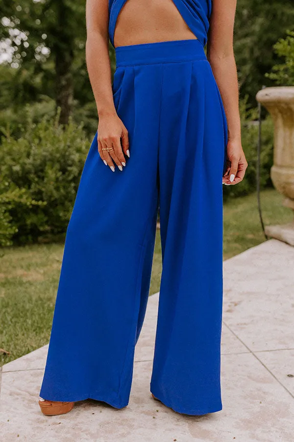 Nearly Famous High Waist Pants In Royal Blue