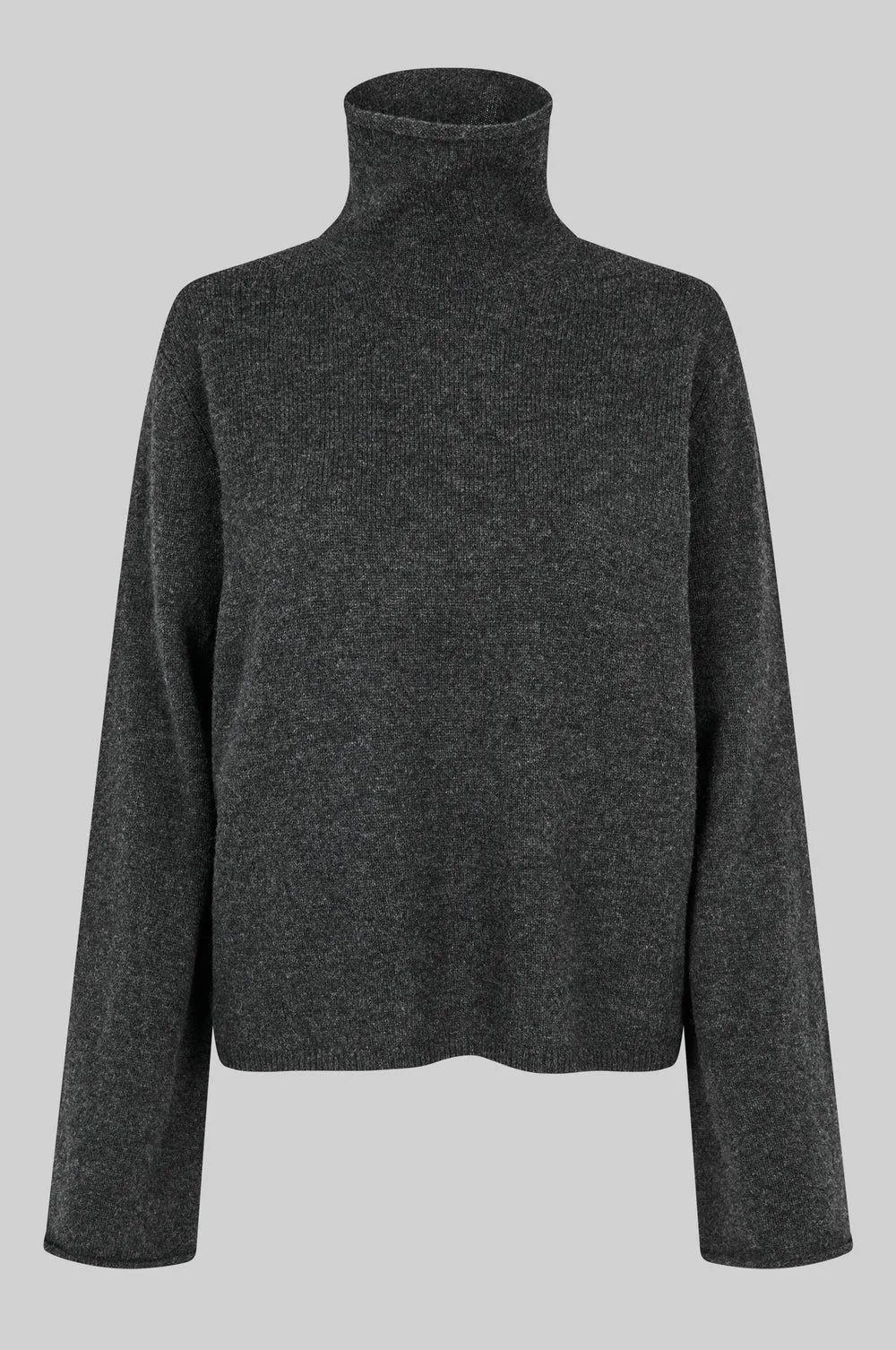 Neva Knit T-Neck in Dark Grey