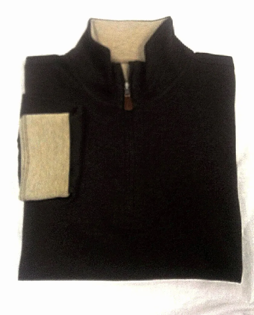 New- Banana Republic Brown 1/4 Zip Front Cotton Pullover- size M