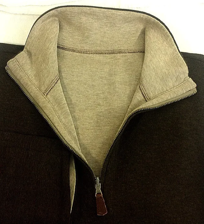 New- Banana Republic Brown 1/4 Zip Front Cotton Pullover- size M