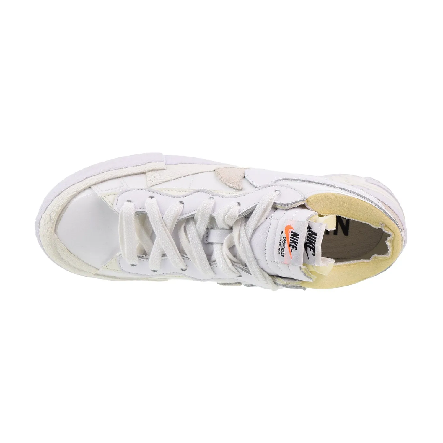 Nike Blazer Low Sacai Patent Leather Men's Shoes White-Sail