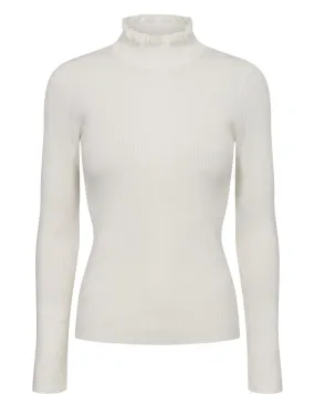 Numph Sidanu Highneck Pullover in Cloud Dancer