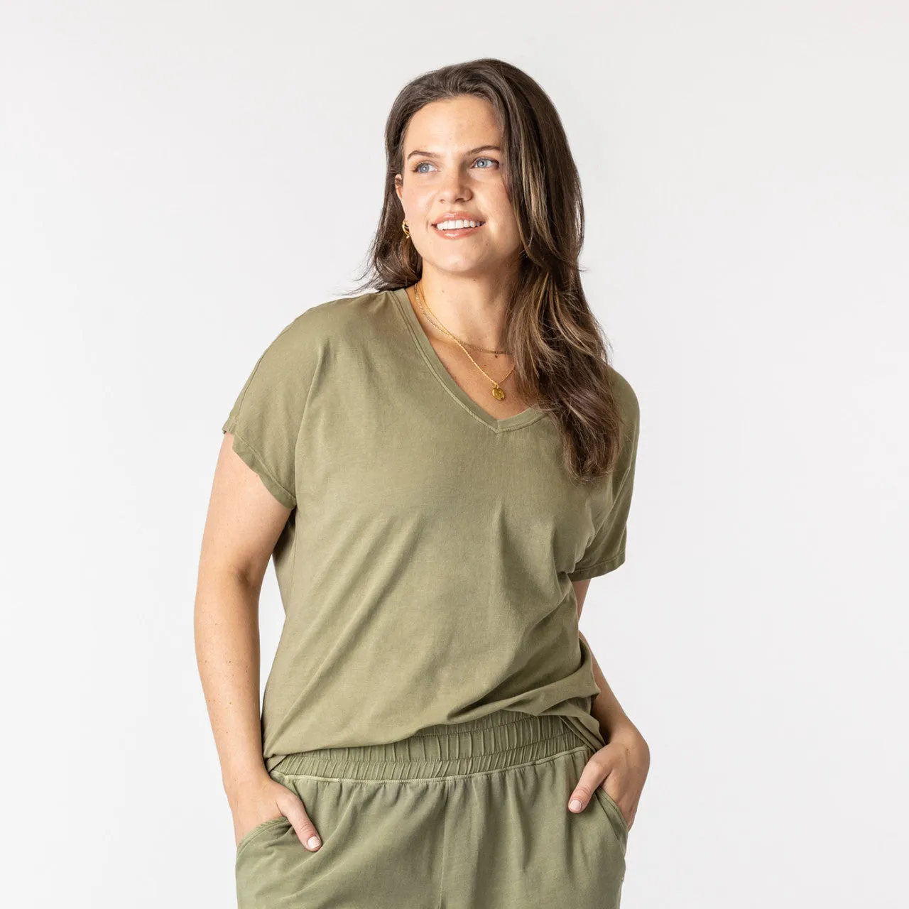 Organic Cotton Slouch Tee- Bay