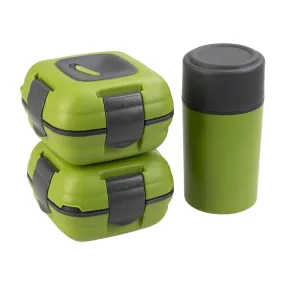 Paloma Set of Two Green Plastic Lunch Boxes | 20 oz Bottle | Insulated Bag