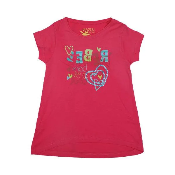 PINK GRAPHIC GIRLS T-SHIRT