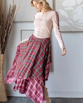 Plaid Tiered Skirt