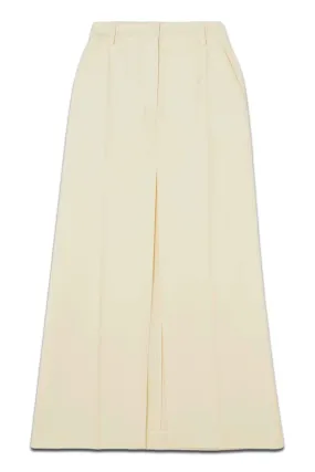 Pleated Wool Maxi Skirt
