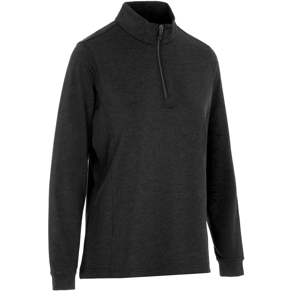 ProQuip Ladies Emma Melange 1/4 Zip Pullover - Black