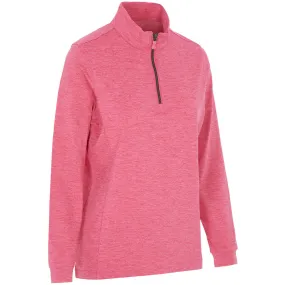 ProQuip Ladies Emma Melange 1/4 Zip Pullover - Shocking Pink