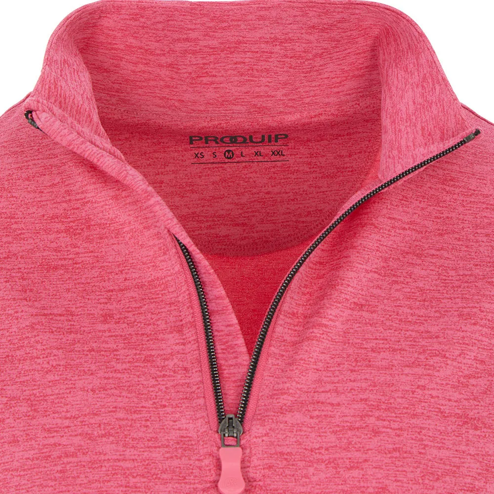 ProQuip Ladies Emma Melange 1/4 Zip Pullover - Shocking Pink