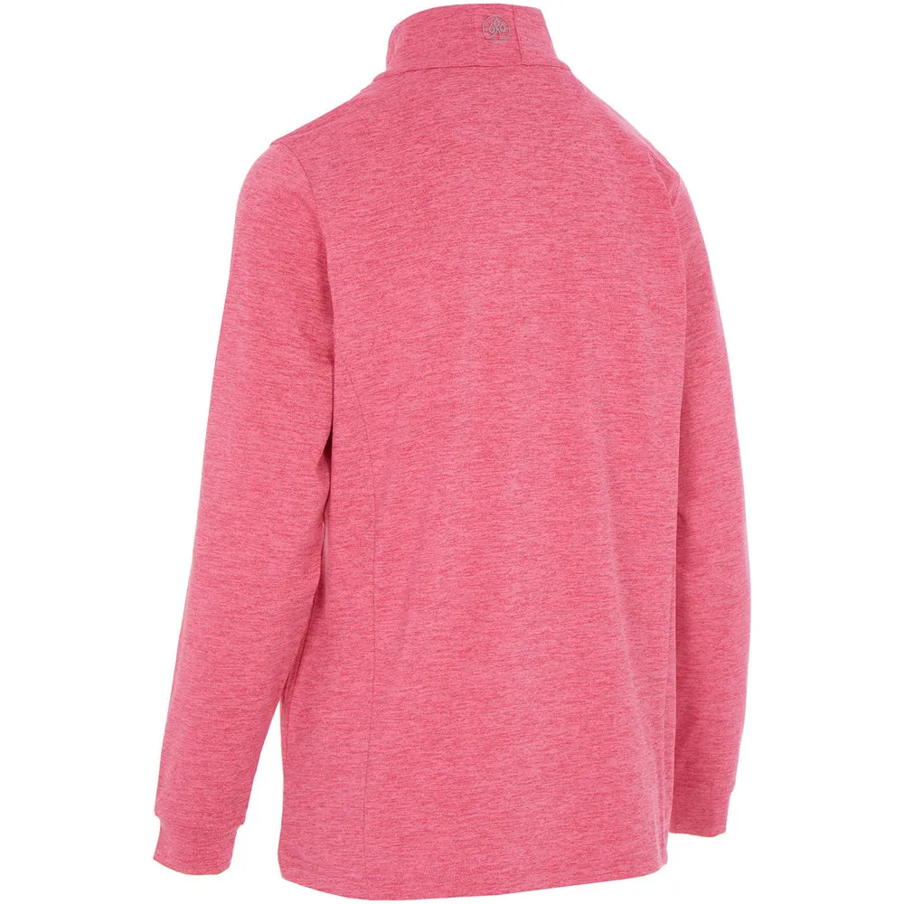 ProQuip Ladies Emma Melange 1/4 Zip Pullover - Shocking Pink