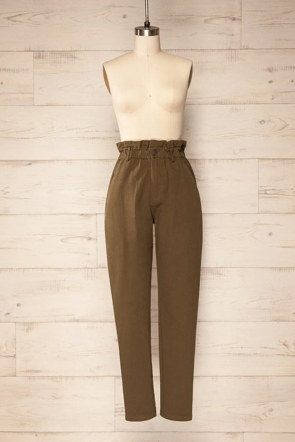 Provost Khaki | High-Waisted Pants w/ Elastic Waist