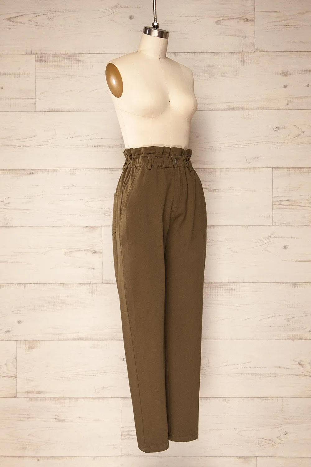 Provost Khaki | High-Waisted Pants w/ Elastic Waist