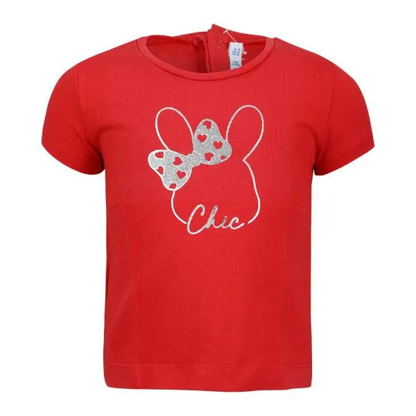 RED SHORT SLEEVE GIRLS T-SHIRT