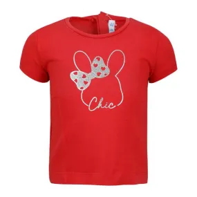 RED SHORT SLEEVE GIRLS T-SHIRT