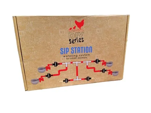 RentACoop DIY Sip Station Watering System Starter Kit; Includes Tubing, Brass Nozzles, Metal Auto-Fill Cups, Tubing Adaptors, T-Connectors, and 11mm Drill Bit; Great for Rabbits, and More