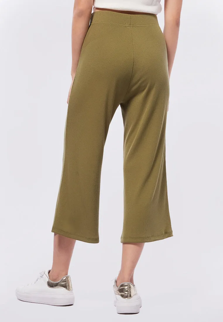 Rib Cullotte Pants