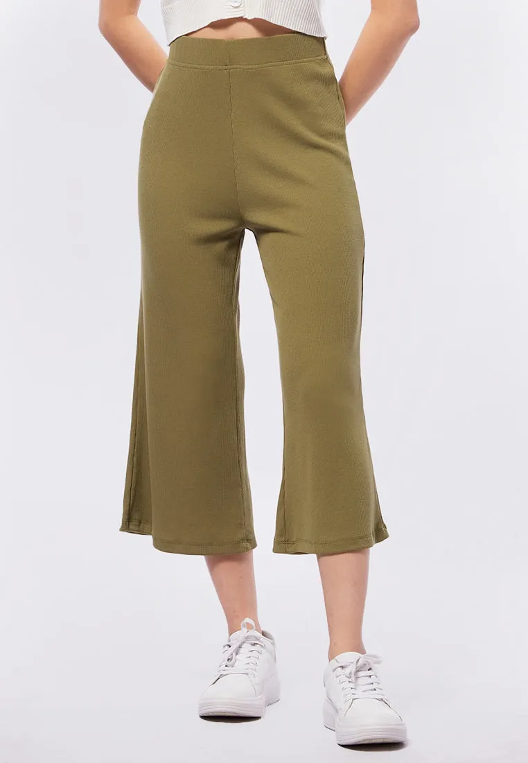 Rib Cullotte Pants