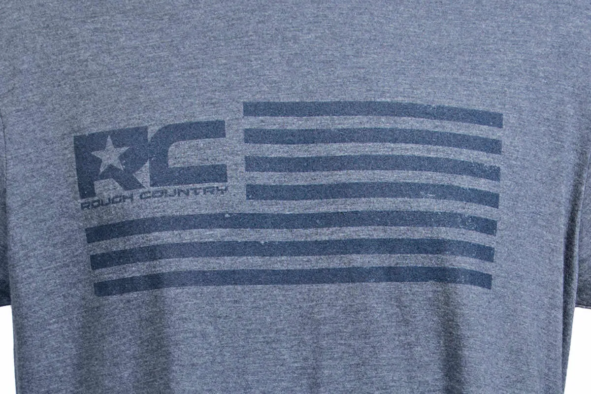 Rough Country T-Shirt - American Flag - Blue - LG