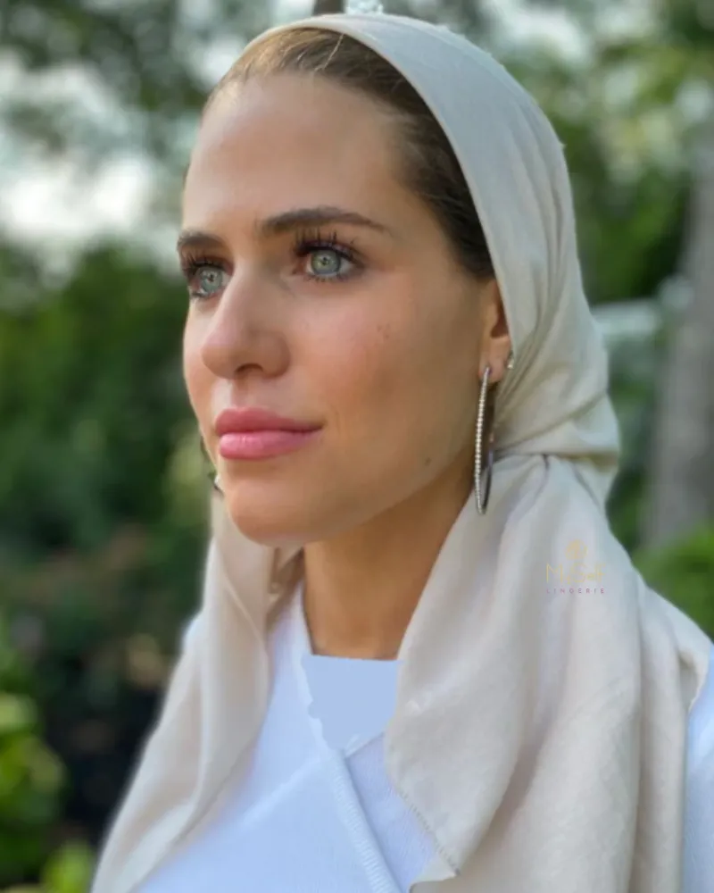 Scarf Bar Oat Premium Solid Square Scarf