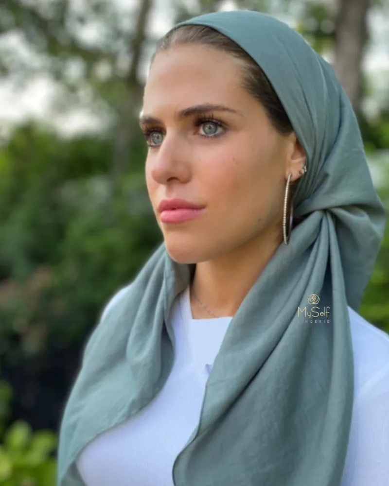 Scarf Bar Sage Green Premium Solid Square Scarf