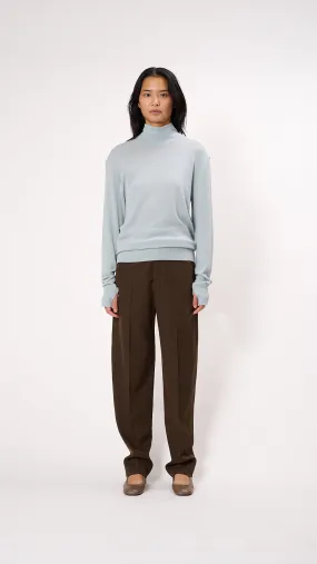 Seamless Turtleneck Top in Cloud Blue