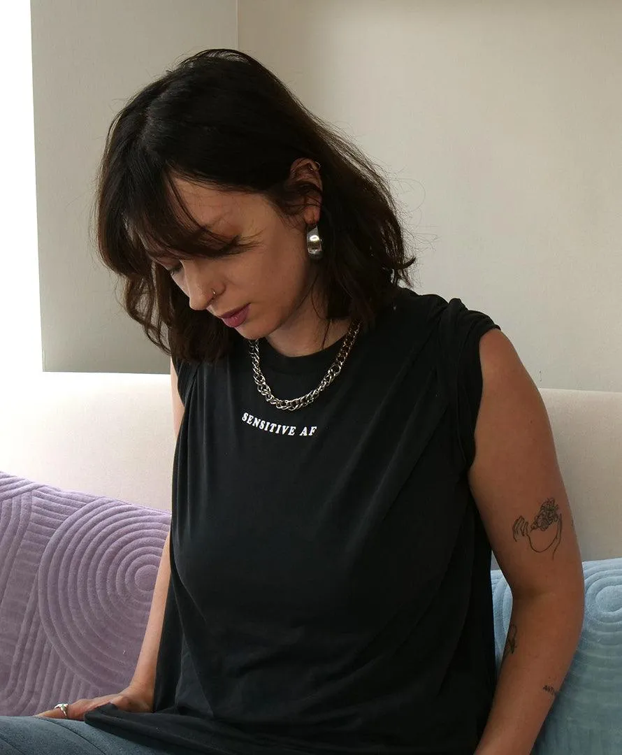 Sensitive AF T-Shirt in Vintage Schwarz