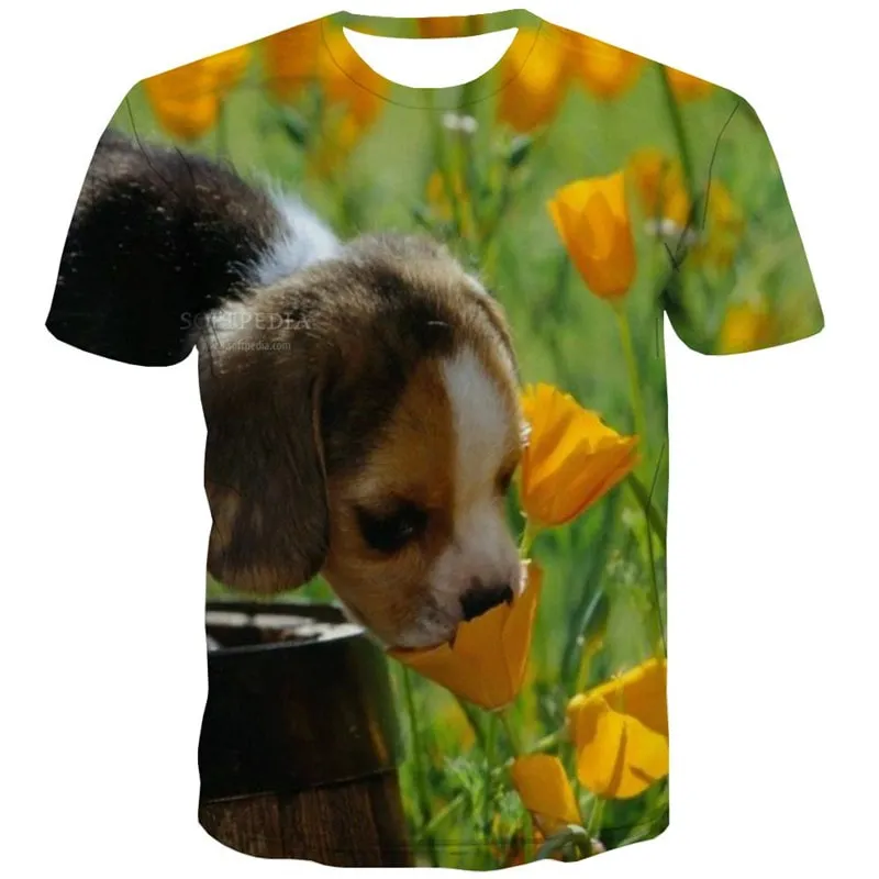 shirt dog clothing Puppy Cute animal Casual art costume men's big Smart dogs