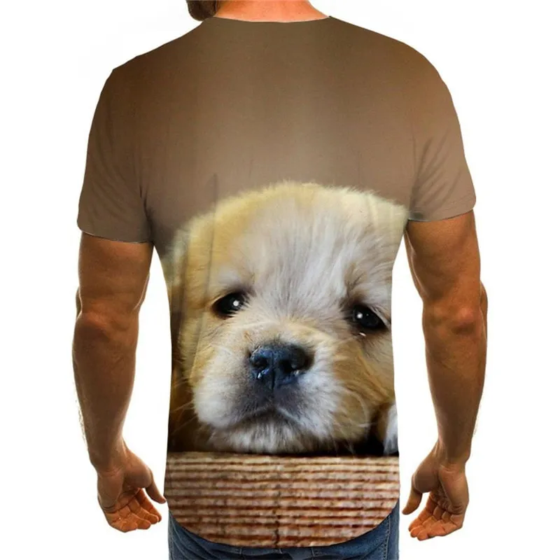 shirts dog Puppy Cute animal Hip hop tshirt 3D men's Cool big Smart dogs art costume