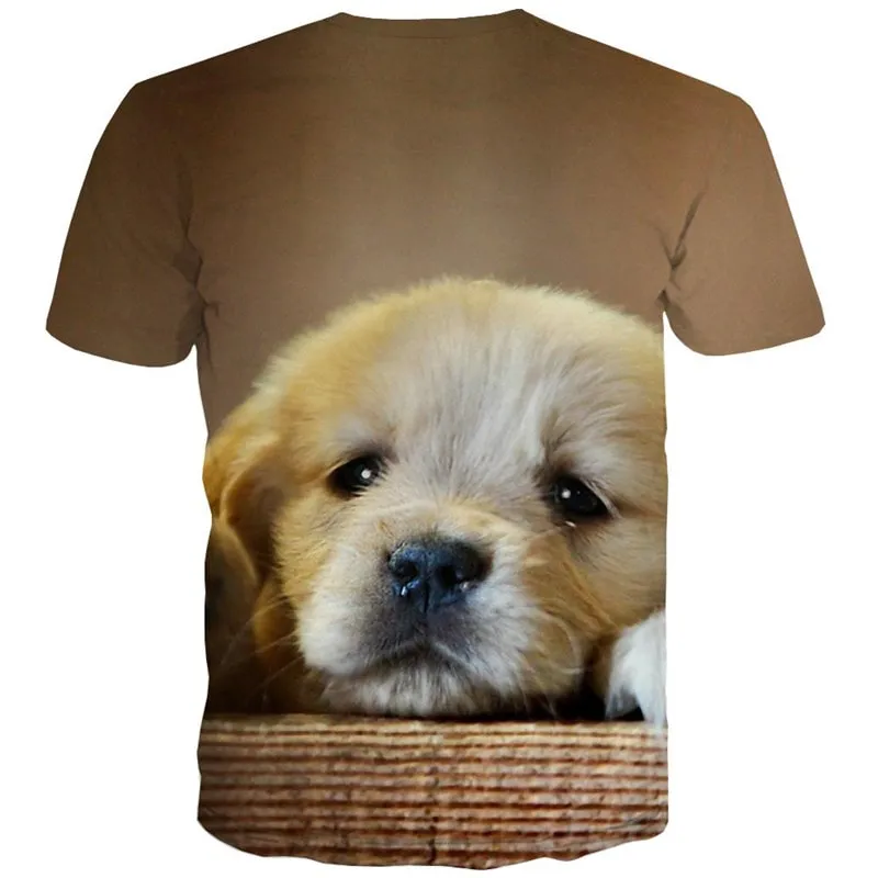 shirts dog Puppy Cute animal Hip hop tshirt 3D men's Cool big Smart dogs art costume
