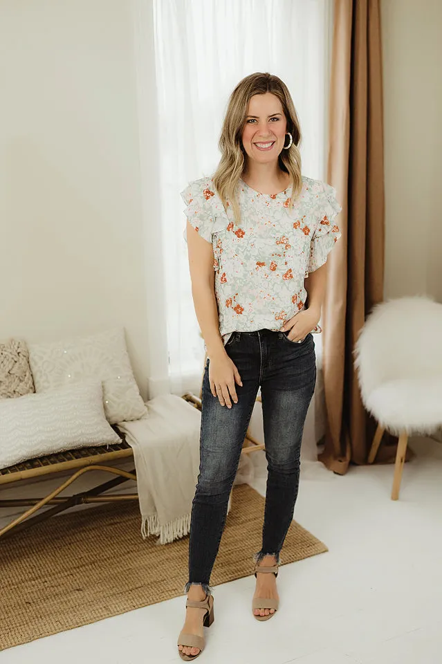 Short Floral Ruffle
