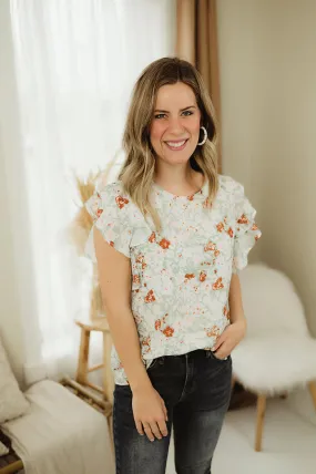Short Floral Ruffle
