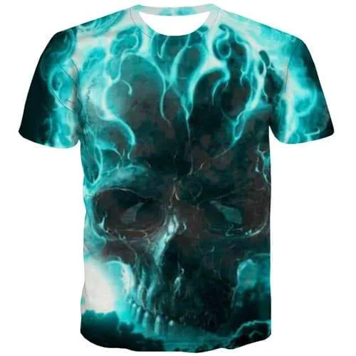 Skull T-shirt Men Psychedelic T-shirts Graphic Abstract Tshirt Printed Nebula Tshirts Cool Punk Rock Tshirts Novelty