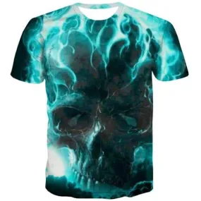 Skull T-shirt Men Psychedelic T-shirts Graphic Abstract Tshirt Printed Nebula Tshirts Cool Punk Rock Tshirts Novelty