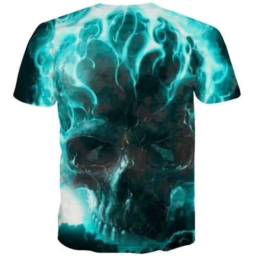 Skull T-shirt Men Psychedelic T-shirts Graphic Abstract Tshirt Printed Nebula Tshirts Cool Punk Rock Tshirts Novelty
