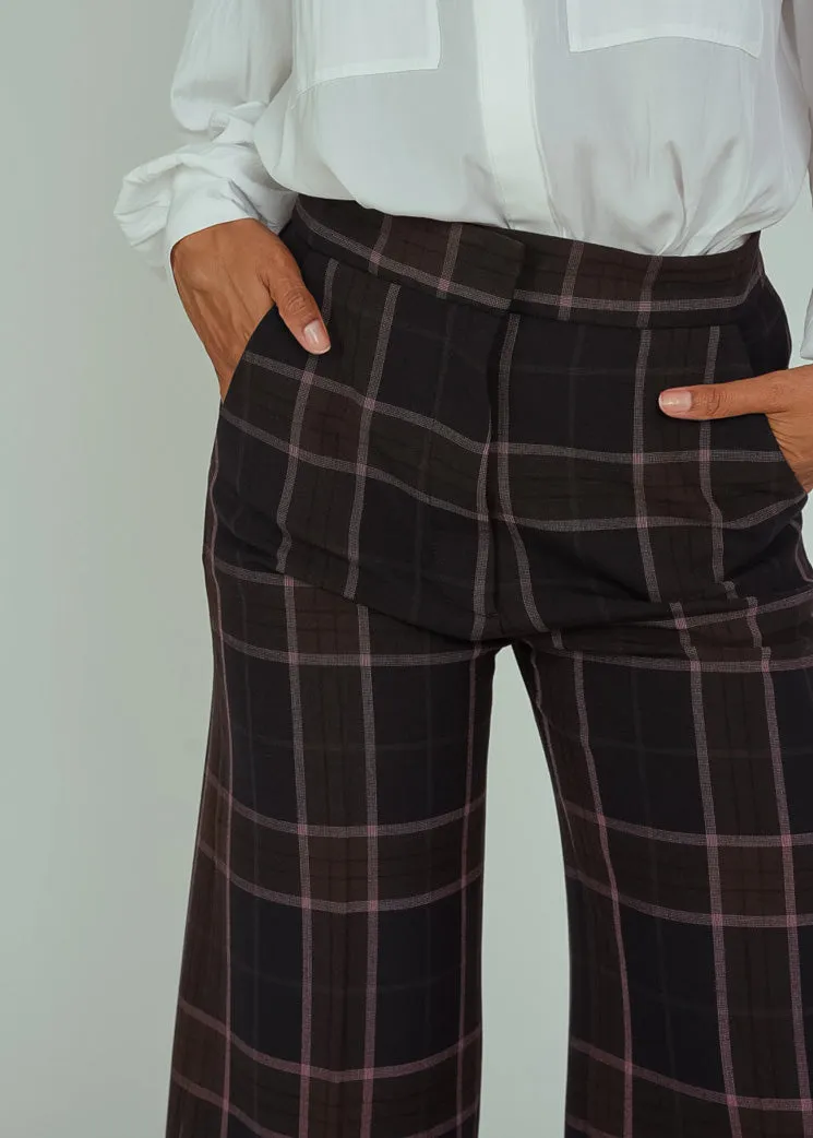 Smythe Rosewood Plaid Wide Leg Pant