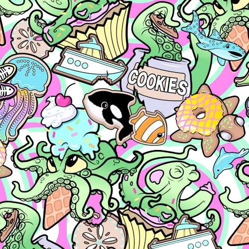 Spacefish Army Eco-Friendly Candy Octopus Leggings