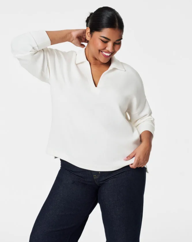 SPANX - AIRESSENTIALS SPLIT NECK POLO TOP