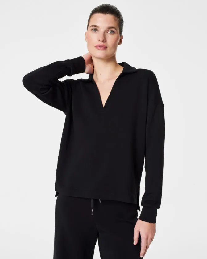 SPANX - AIRESSENTIALS SPLIT NECK POLO TOP