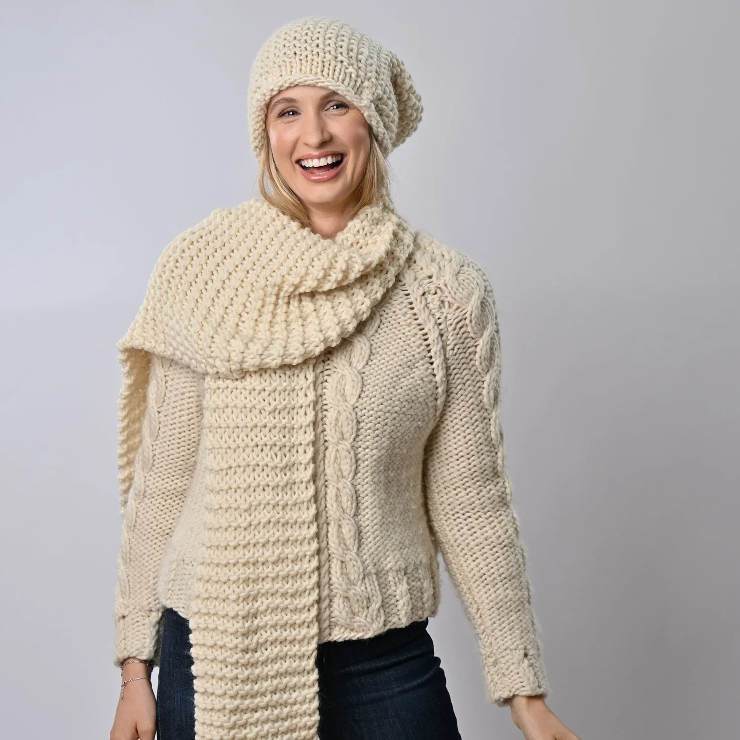 Sunday Knitting Kit - Scarf & Beanie Hat
