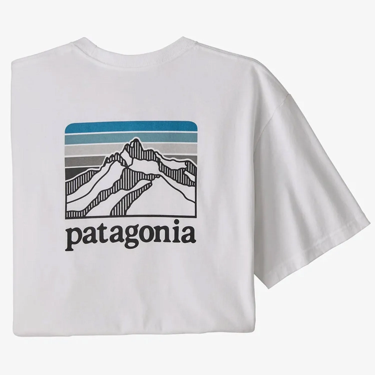 T-Shirt Patagonia Line Logo Ridge Pocket Responsibili - Bianco
