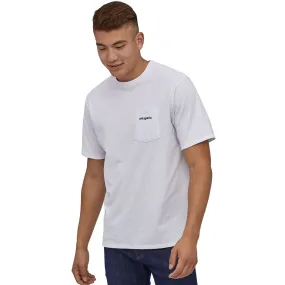 T-Shirt Patagonia Line Logo Ridge Pocket Responsibili - Bianco