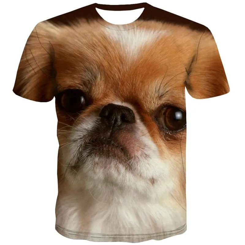 t shirts dog top tee Puppy Cute animal art costume big Smart dogs men's Cool