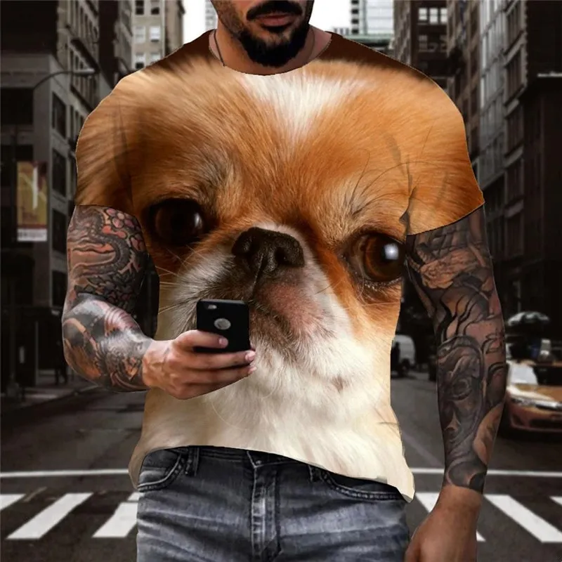 t shirts dog top tee Puppy Cute animal art costume big Smart dogs men's Cool