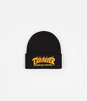 Thrasher Fire Logo Beanie - Black